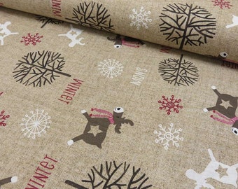 280 cm wide decorative fabric winter elk