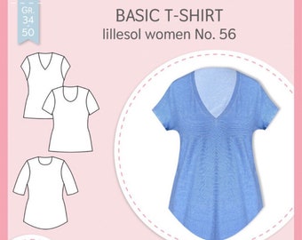 Papier-Schnittmuster Basic-T-Shirt lillesol women No. 56