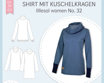 Papier-Schnittmuster Shirt mit Kuschelkragen lillesol women No. 32