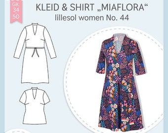 Papier-Schnittmuster Kleid & Shirt Miaflora lillesol woman No. 44