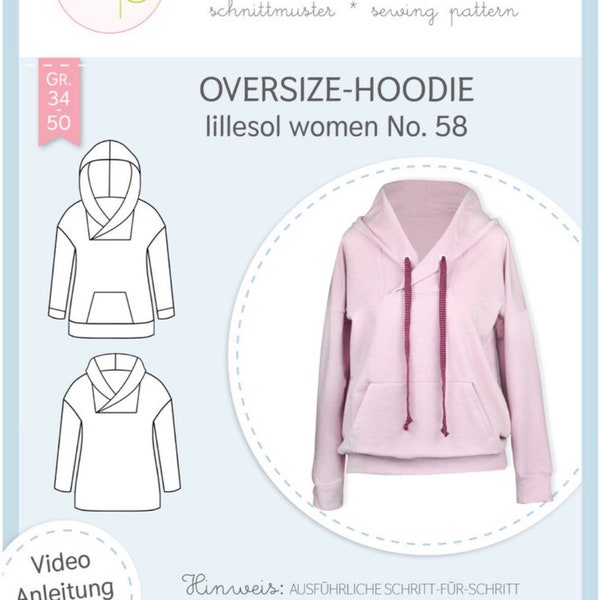 Papier-Schnittmuster Oversize-Hoodie lillesol women No. 58