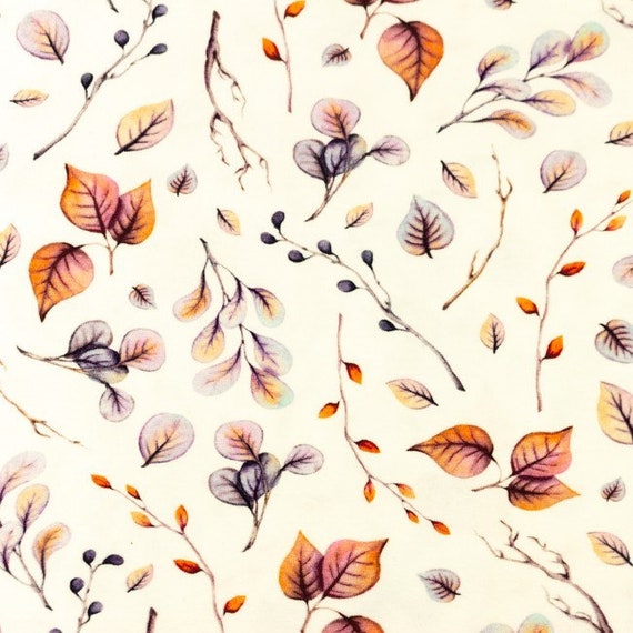 Dry Autumn Leaves Digitally Printed on Ananya Silk