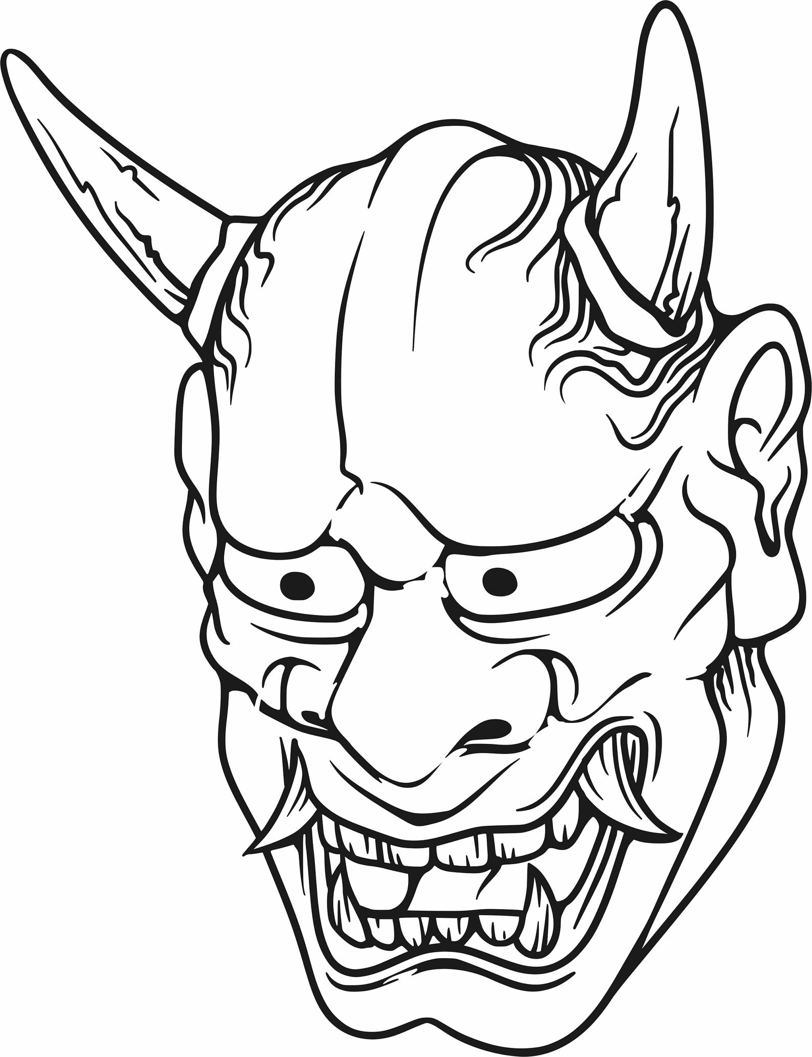 Hannya Máscara svg archivo Dxf cdr svg jpg ai Archivos para Etsy México