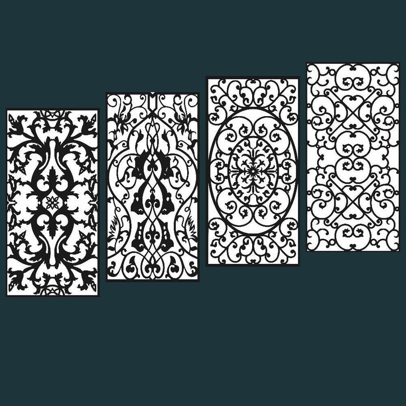 CNC Vector DXF CDR AI Jpg Svg Wall Panel Art Laser Router METAL  Waterjet Cut