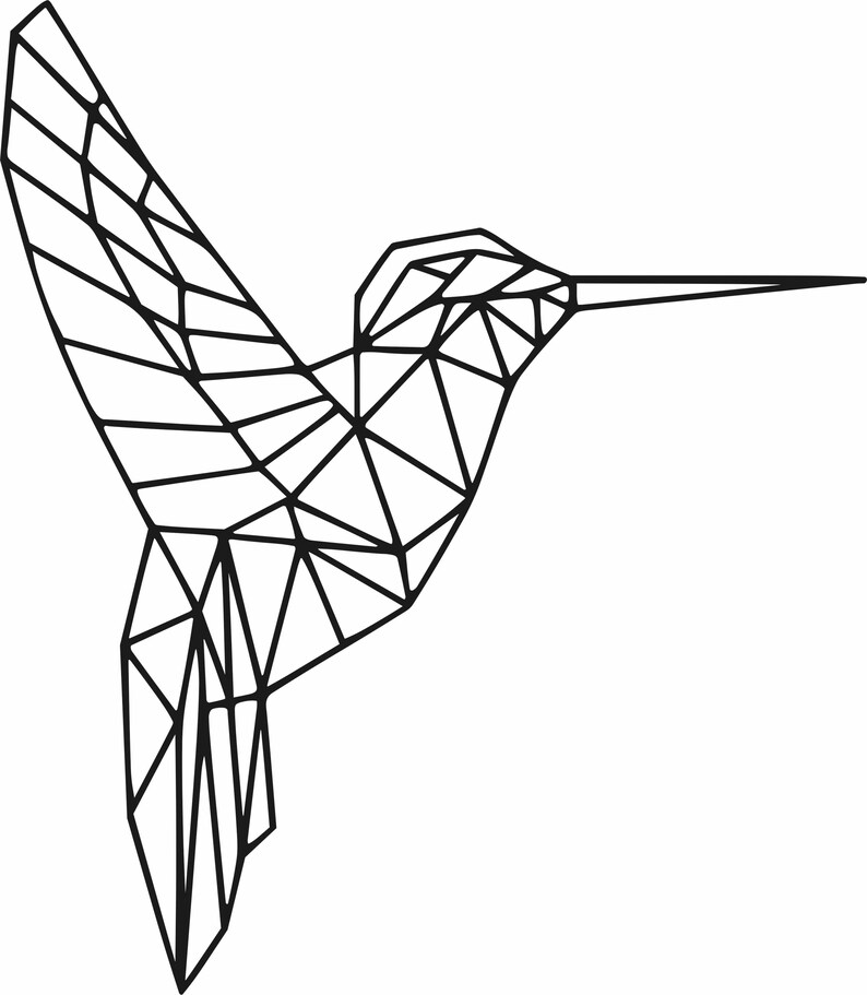 Geometric bird polygonal bird digital wall art dxf file Etsy