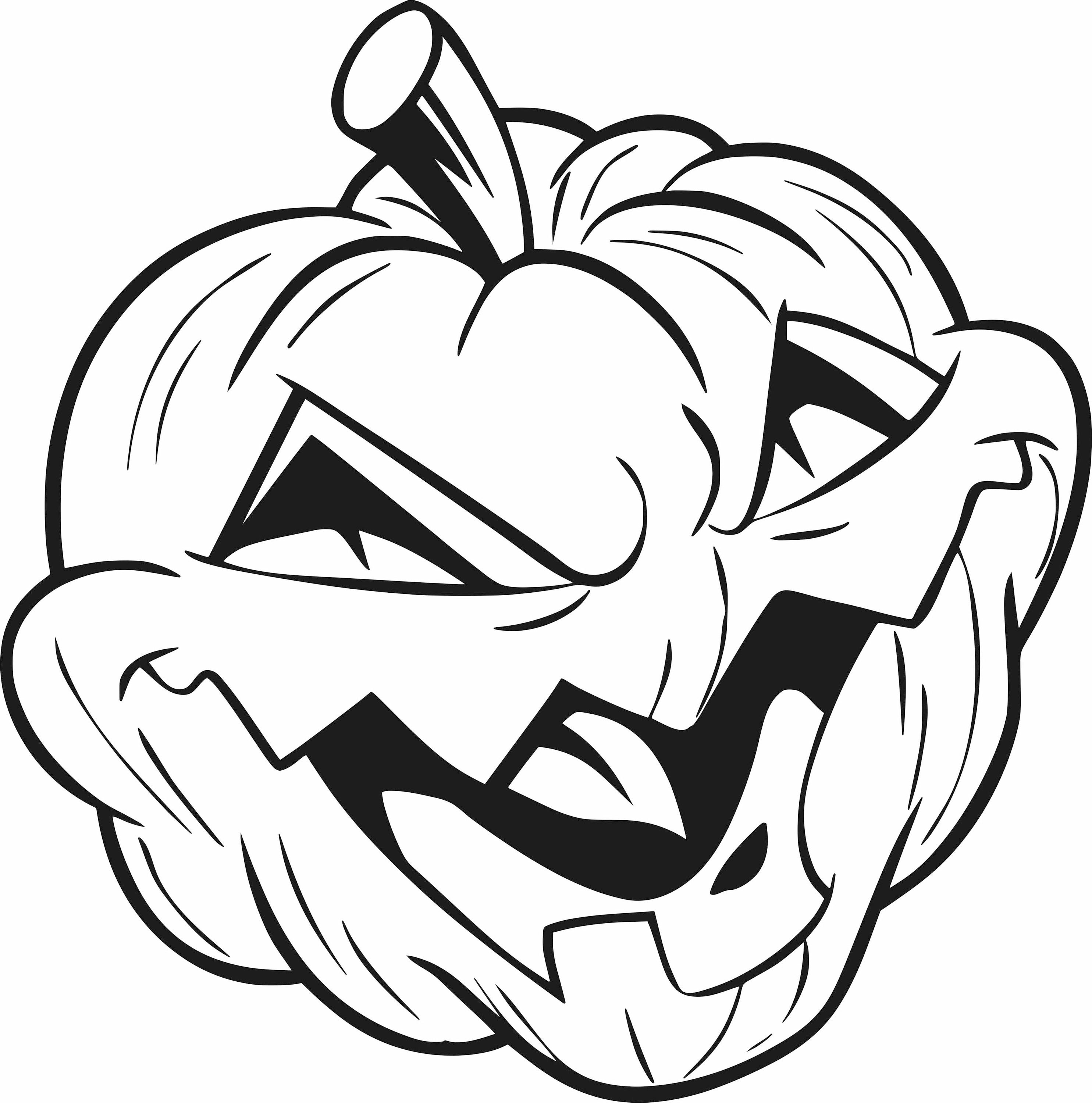 Angry pumpkin svg file Dxf cdr svg jpg ai files CNC cut | Etsy
