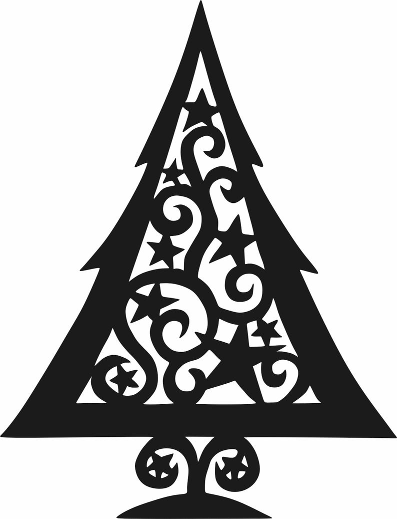 Christmas Tree dxf Cdr Svg Jpg Ai. DXF and CDR File Etsy