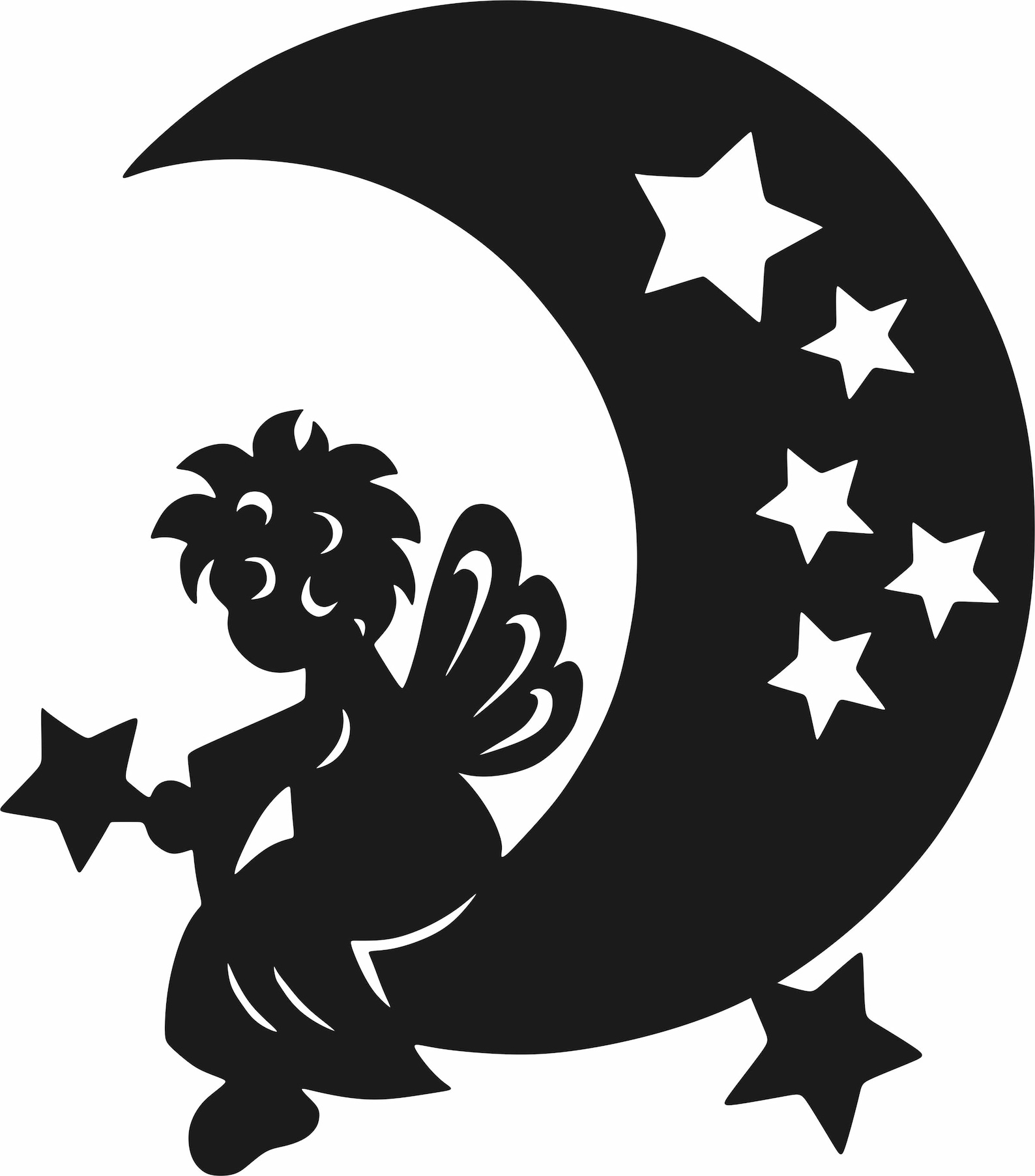 Angel on the Moon Cdr Svg Angel Wing Jpg Angel Dxf File Etsy