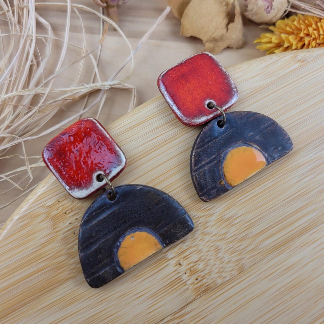 Square Ceramic Earrings