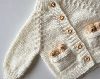 Baby to Toddler Teddy Bear Cardigan