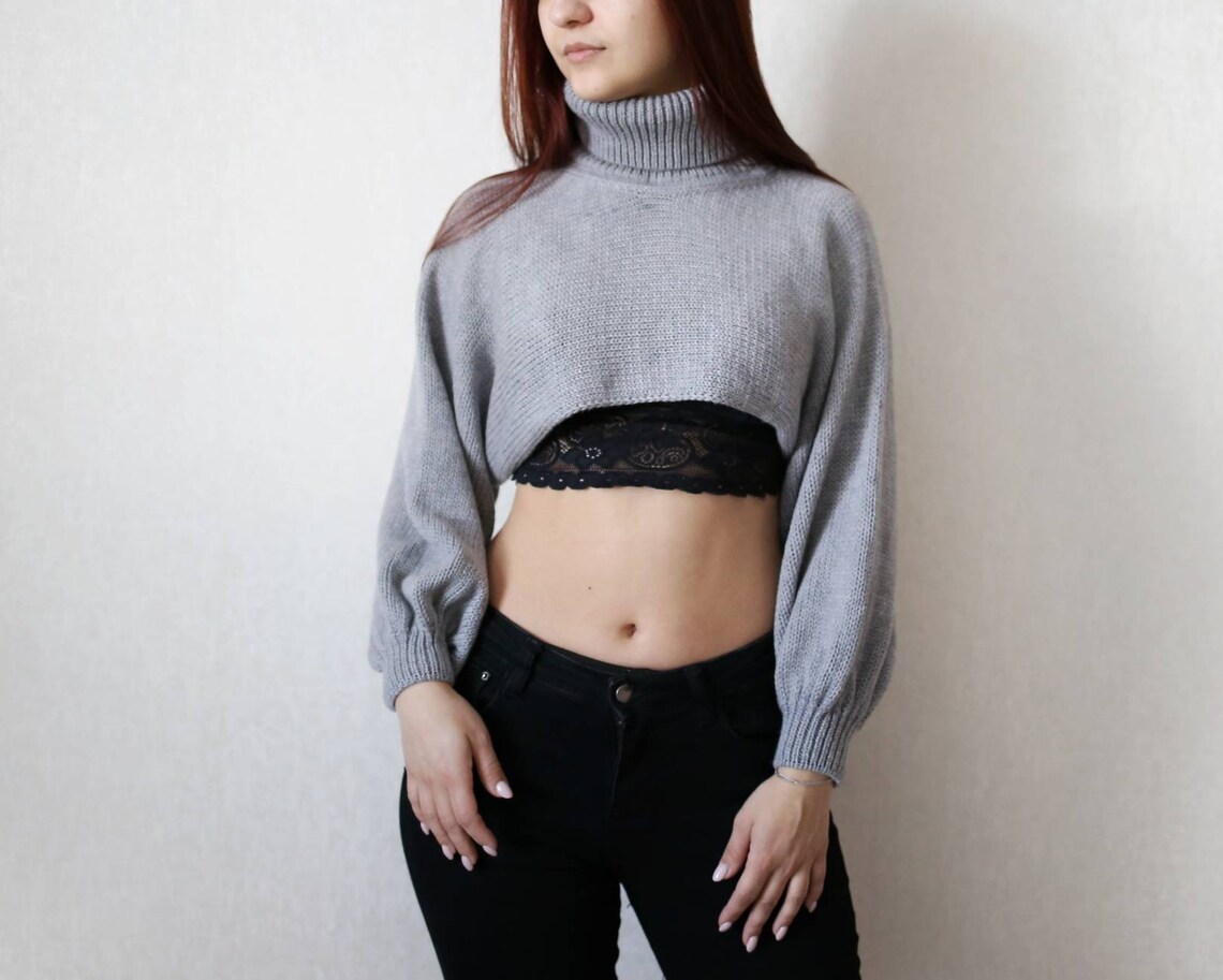 Women knit shrug turtleneck shrug longsleeve arm warmer Etsy