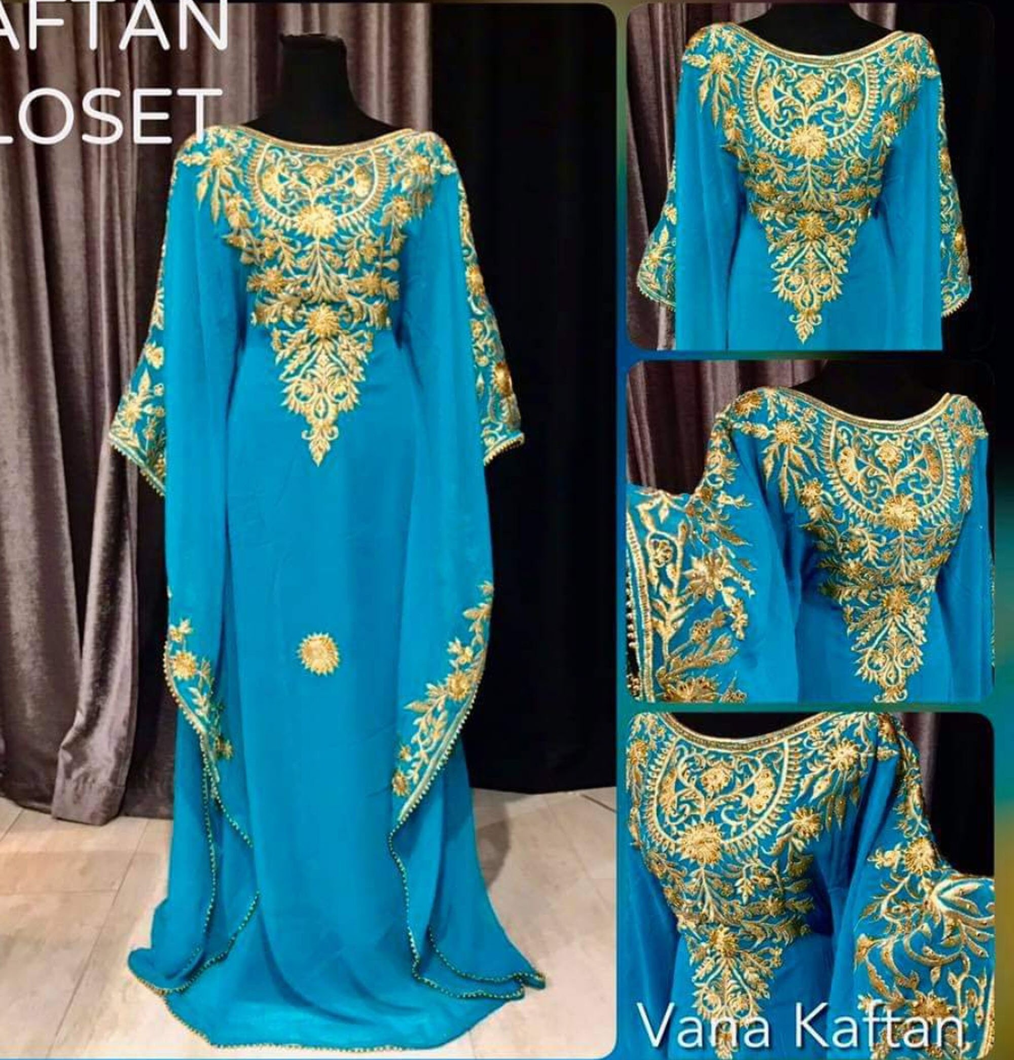 Sale Evening Moroccan Dubai Beaded Kaftan Arabian Plus Size | Etsy