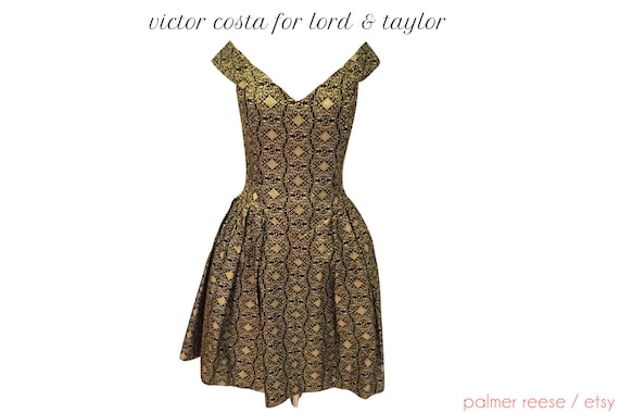 lord and taylor black and gold dress