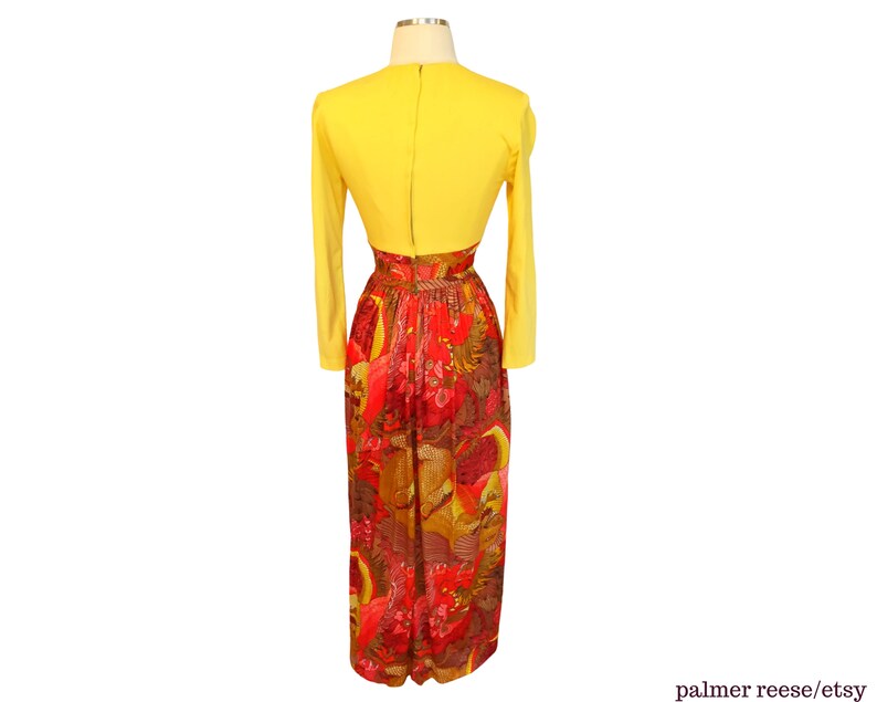 Vintage LILLIE RUBIN Collection 700 Plunging Neck Yellow W/floral ...