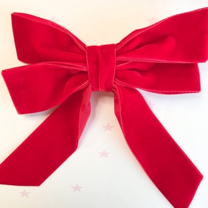 Large Red velvet bow hair clip dance goth lolita tie ballerina ballet victorian vintage retro princess Christmas decoration