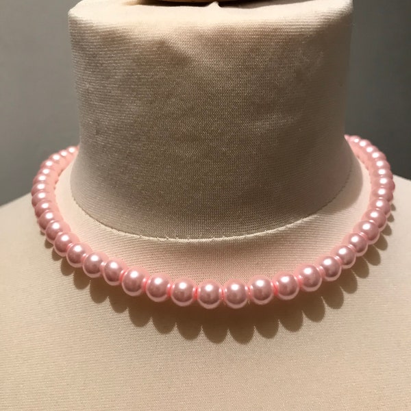 I love Pink! Pearl choker necklace bracelet bead pastel sweet lolita kawaii classic retro Marie Antoinette  rococo victorian baroque