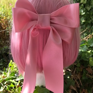 2Pcs OSALADI Pink Hair Bow: Pink Hair Ribbons with Hair Clip, Lolita  Accessories for Kids Girls