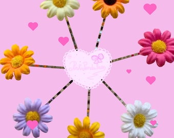 Forcine per capelli a margherita, fermagli floreali, estate, festa, primavera, festival, ospite di nozze, fiore, civetta, decorazione, boho, hippy