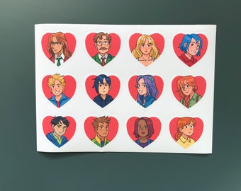 Stardew Valley Bachelors and Bachelorette Vinyl Glossy Sticker Sheet