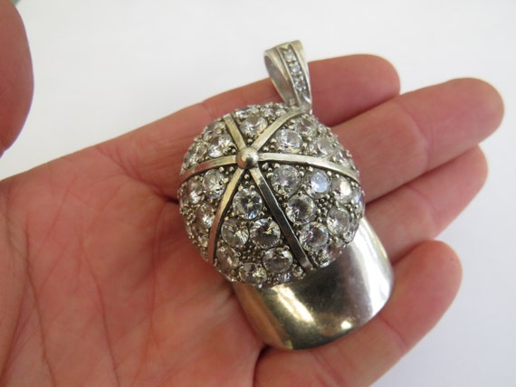 VINTAGE SILVER PASTE baseball cap pendant