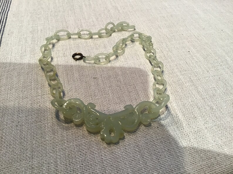 Antique Carved Chinese Jade Necklace - Etsy
