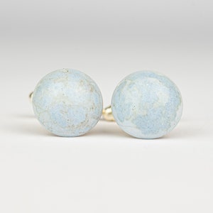 Concrete cufflinks with silver base - Unique stements cufflinks - The &quot;Hemisphere&quot; cufflinks