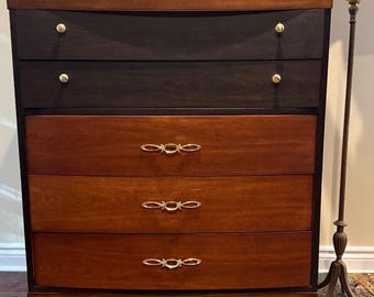 MCM dresser, refinished with espresso and mahogany stain