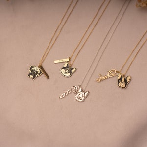 Collier personnalisé portrait d'animal de compagnie, cadeau personnalisé de bijoux d'animal de compagnie pour maman d'animal de compagnie, collier portrait de chien, bijoux commémoratifs d'animal de compagnie, collier personnalisé avec nom d'animal de compagnie image 1