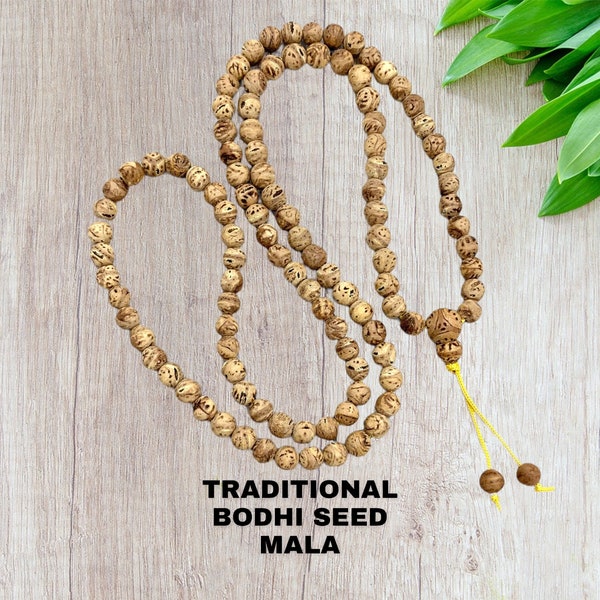 Buddhist Bodhi Seed Mala, Bodhi Seed Mantra Beads, Buddhist Prayer Beads, Yoga Gift, Buddhist Bodhi Seed Prayer Beads