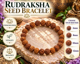 Rudraksha Seed Bracelet | Natural Seed Stretch Bracelet | Meditation Jewelry | Yoga Bracelet | Spiritual Mindfulness Gift