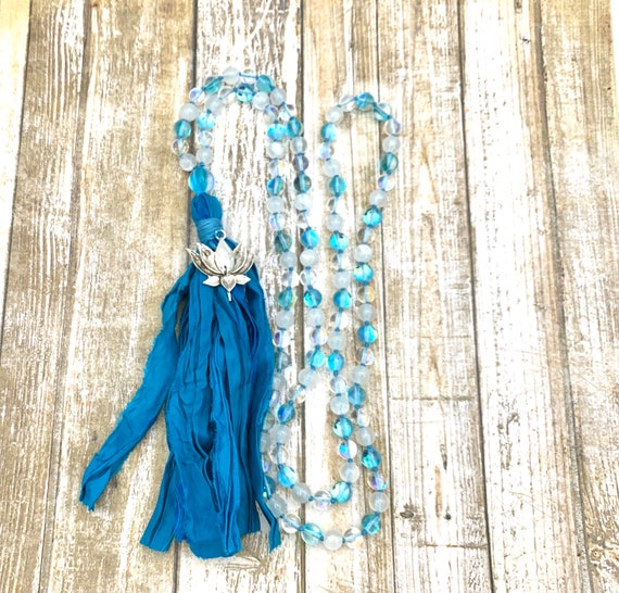 Rebalance 108 Knotted Meditation Mala With Cotton Tassel 