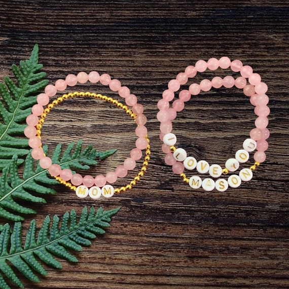 Personalized Word Bracelet, Custom Word Stretch Bracelet, Custom