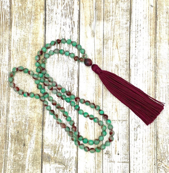 Rebalance 108 Knotted Meditation Mala With Cotton Tassel 