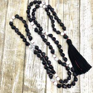 SKUll Kali Mala, 108 Black Skull Mala Necklace, Alter Beads, Hindu Goddess Kali Skull Necklace, Día de los Muertos Necklace, Gift Idea