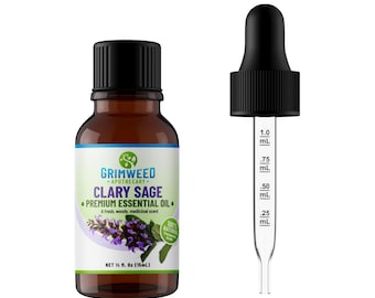 Aceite esencial de salvia sclarea - 100 % puro, destilado al vapor (15 ml)