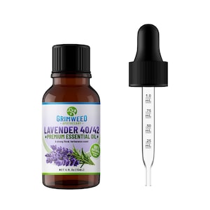 Lavender 40/42 Essential Oil - 15mL - Pure Therapeutic Grade - 100% All Natural - Great For DIY Projects - With Glass Dropper