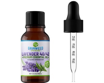 Lavender 40/42 Essential Oil - 15mL - Pure Therapeutic Grade - 100% All Natural - Great For DIY Projects - With Glass Dropper