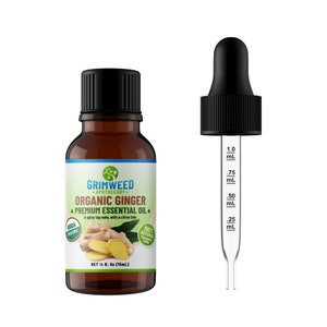 Organic Ginger Essential Oil - 15mL - Spicy, Citrusy Scent, Steam Distilled, 100% All Natura