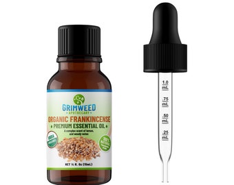 Organic Frankincense Essential Oil - 15mL - Pure Therapeutic Grade - 100% All Natural - Great For Aromatherapy - With Glass Dropper