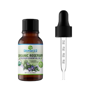 Organic Rosemary Essential Oil - 15mL - Pure Therapeutic Grade - 100% All Natural - Great For Aromatherapy - With Glass Dropper