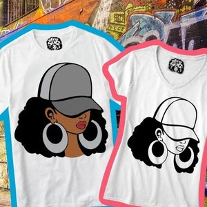 Commercieel gebruik, Vrouw In Cap svg, Melanine svg, Zwarte Vrouw, Zwarte Geschiedenis, Mode svg, Sublimatie, Bestand voor Cricut, Instant download