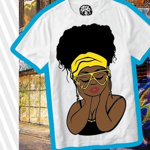 Afro Woman svg, Thick svg, Black Girl svg, Bandana svg, Melanin svg, Messy Bun svg, Chubby svg, File for Cricut, Instant download, Cuttable
