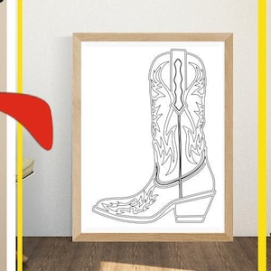 Cowboy Boots svg, Schoenen Kleurplaten, Vrouw svg, Cowgirl, Printable Paint Canvas, Melanine, Paint With A Twist, Paint Party, Paint & Sip