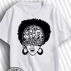 Afro Woman Messy Hair svg, Self Confidence, Self Worth svg, Respect svg, Melanin svg, Black History, File for Cricut, Silhouette, Cut Files