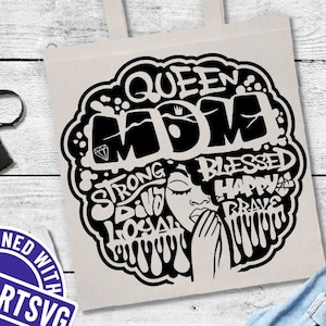 Happy Mothers Day svg, koningin, moeder svg, gezegend svg, druipende svg, moeder leven svg, Afro svg, T-shirt Design, bestand voor Cricut, Instant download