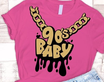 90's Baby svg, 1990 svg, Chain svg, Birthday svg, Afro svg, Black History svg, Melanin svg, Vintage svg, File for Cricut, Instant download