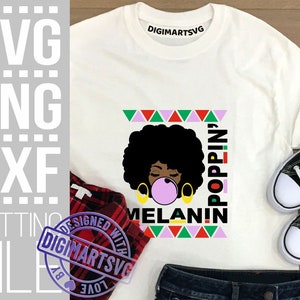 Melanine Poppin SVG, melanine, Afro Woman SVG, Black Girl Magic, Black Queen, Princess, Vector, bestand voor Cricut, Silhouette, Instant Download