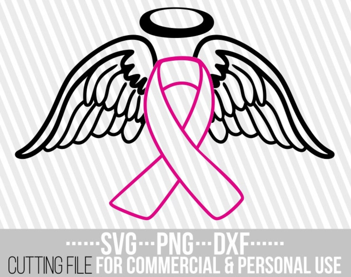 Angel Svg Breast Cancer Wings Svg Pink Ribbon Svg | Etsy