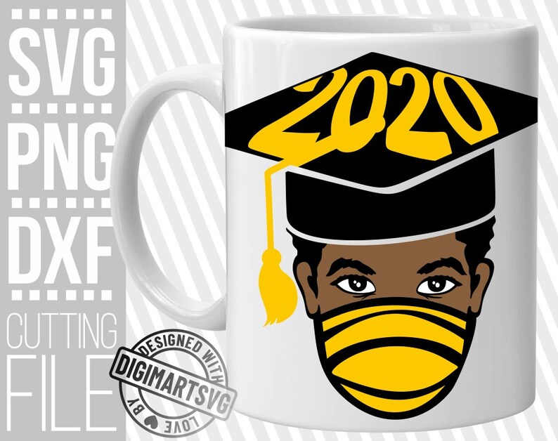 Download Black Boy in Graduation Hat svg Mask svg Grad svg Teacher | Etsy