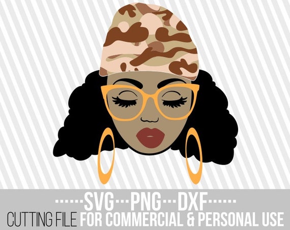 Black Girl With Gangster Cap Svg Glasses Melanincamo Etsy